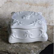 simple white porcelain ring box