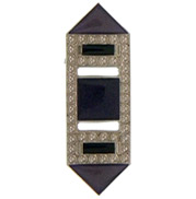 Vintage purple and black brooch with enamel and rhinestones