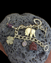 purple bead and stone bracelet
