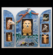 african animal menagerie in niche boxes