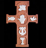 cross with spiritual symbols