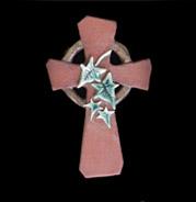 stoneware cross with ivy