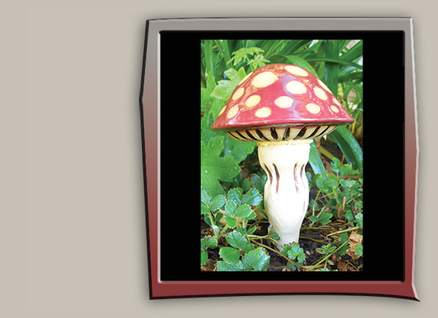 red mushroom for barden