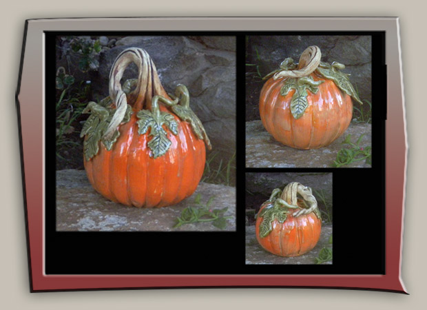 whimsical ceramic pumpkins in various sizes