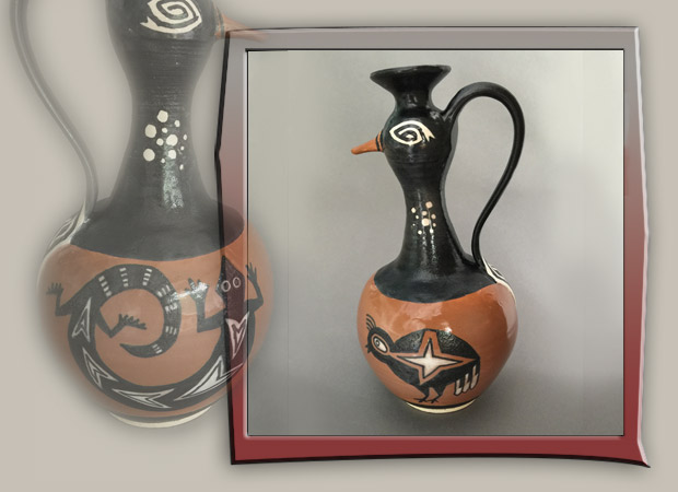 duck pitcher hi-fire stoneware