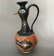 Duck pitcher styled like Zuni pottery