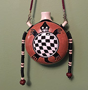 Canteen in Native American style with turtle motif