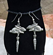 silver bunnie earrings