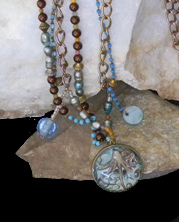 designer necklace with unique illustrated octopus pendant