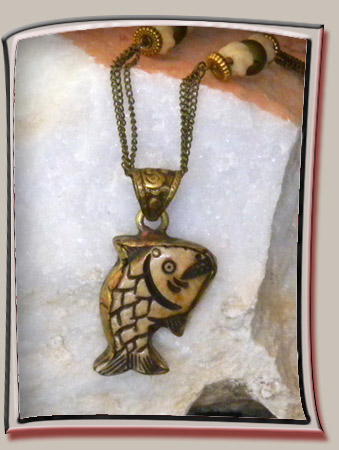 Fish Pendant Carved from Yak Bone