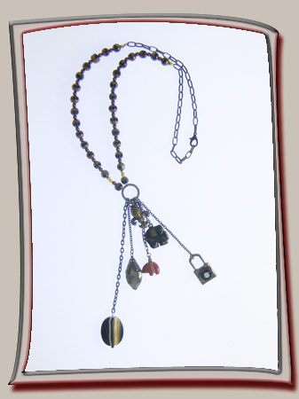 Quality Charm Necklace with Faceted Bead Strand
