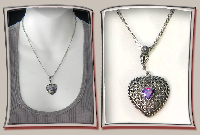 Purple Crystal on Intricate Heart