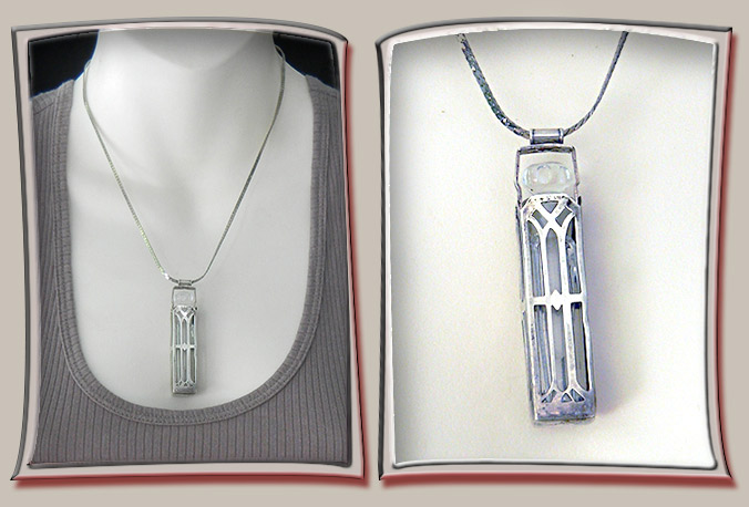 Glass Vial in Cage Pendant