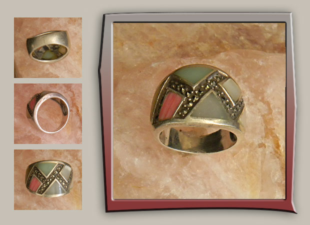 Sterling Silver with Pastel Inlays ring