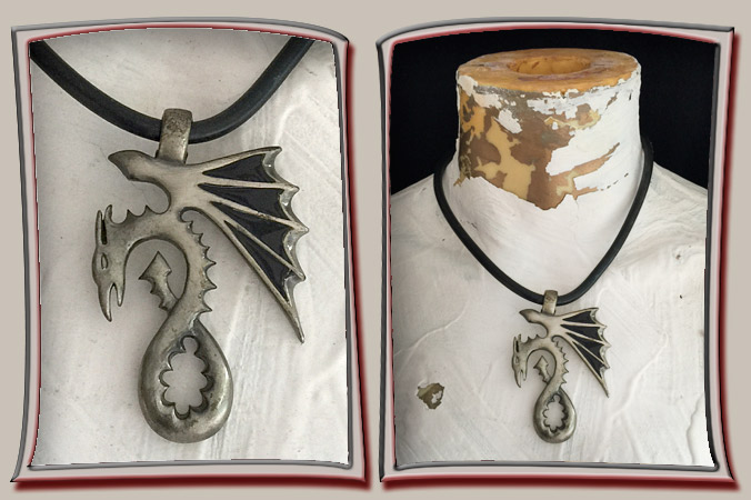 Goth dragon pendant for guys