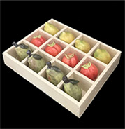 ceramic sculpture of pastry, marzipan