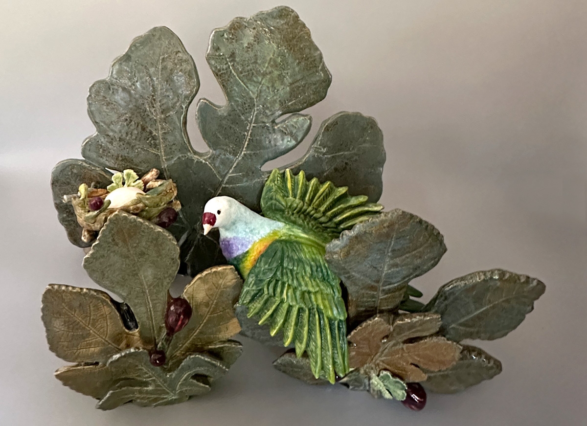 Mariana Fruit Dove Nestled among Fig Tree