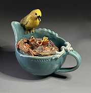 Yellow Warbler on Teacup