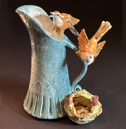 Carolina Wrens on Thrown Pitcher