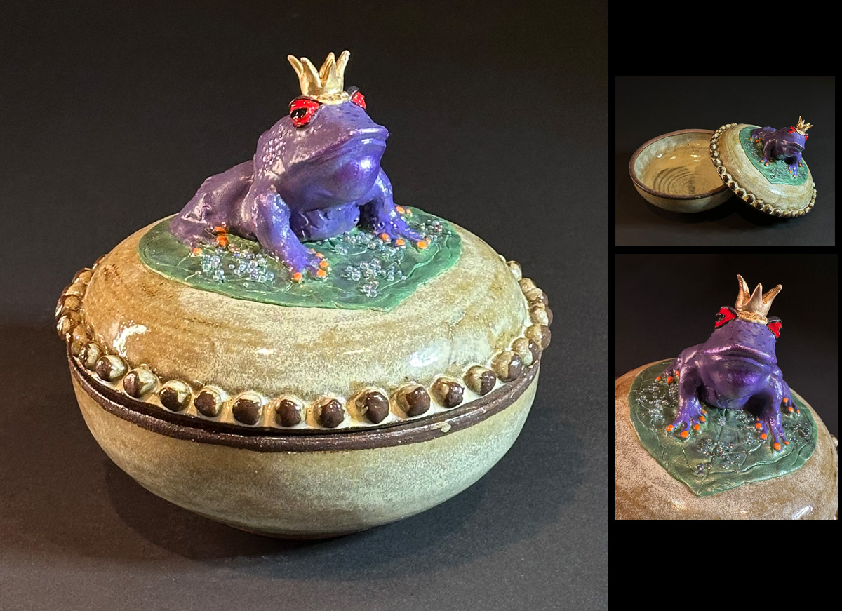 Frog Prince on Lidded Bowl